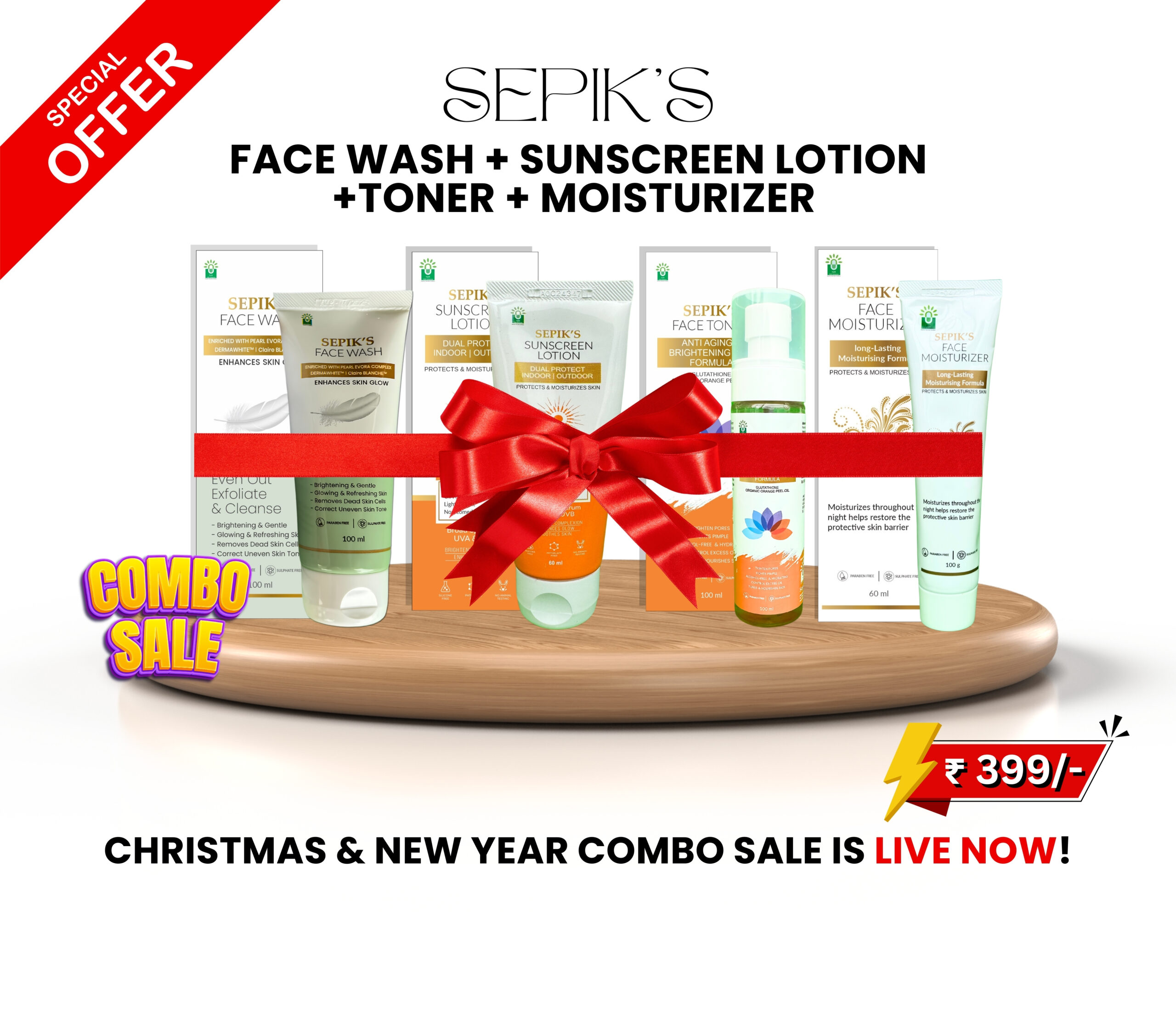 Facewash+Sunscreen+Moisturizer+Toner